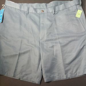 Haggar Performance Cool 18 Flex Waist Men's Shorts Plain Front Dusk Blue Size 44